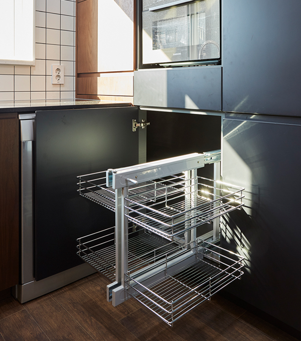 하부장 코너 수납 선반